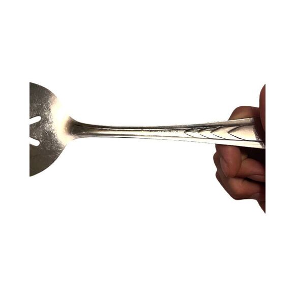 Vintage Serving Slotted Spoon Stainless Steel Wide Kitchen Serwervare - Picture 3 of 3